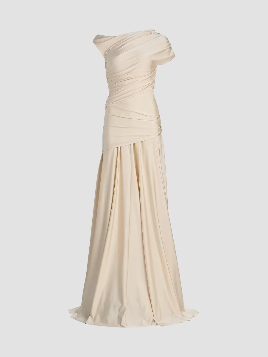Becia JJ Satin Asymmetric Gown