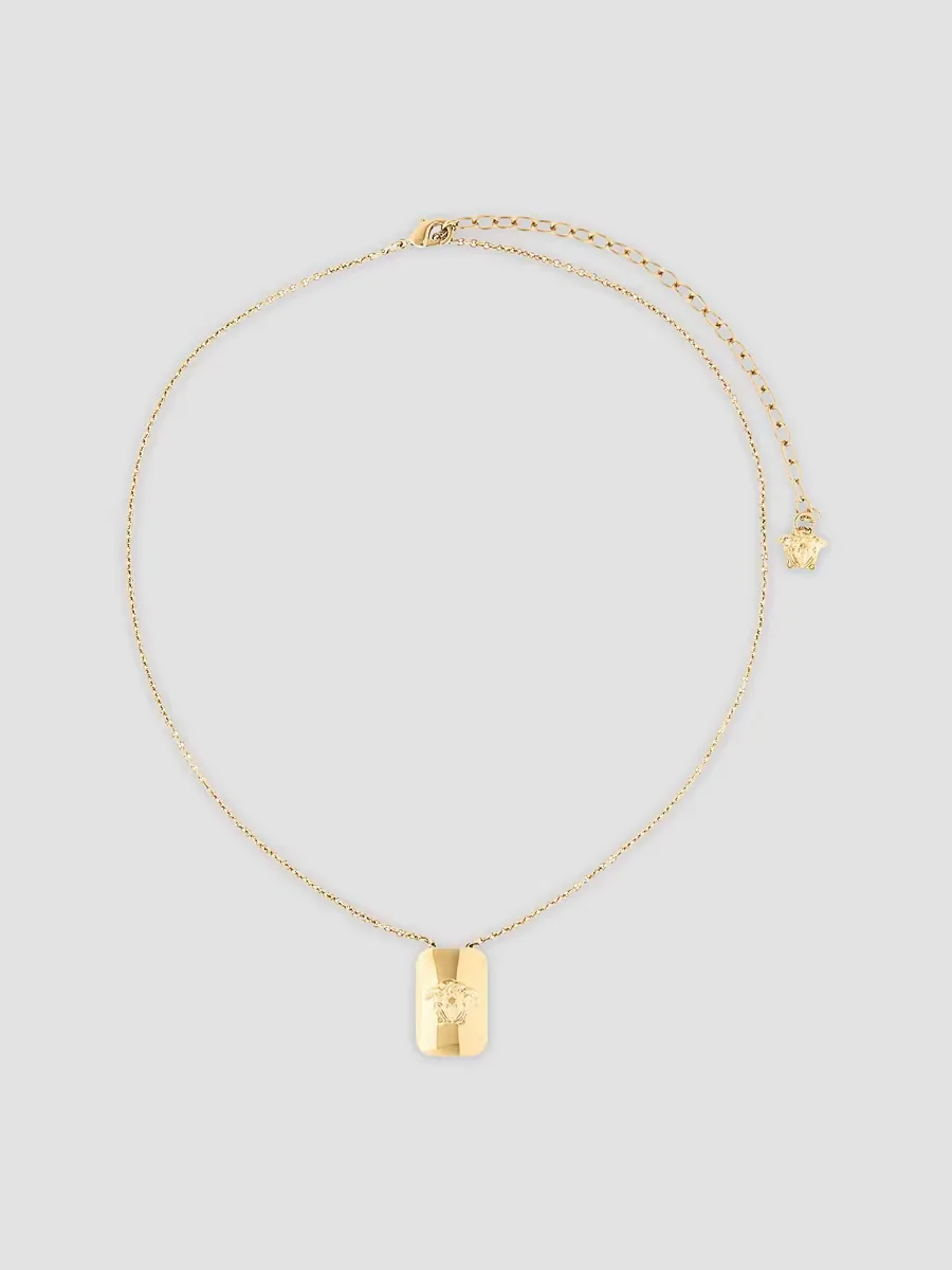 Goldtone or Silvertone Medusa Pendant Necklace