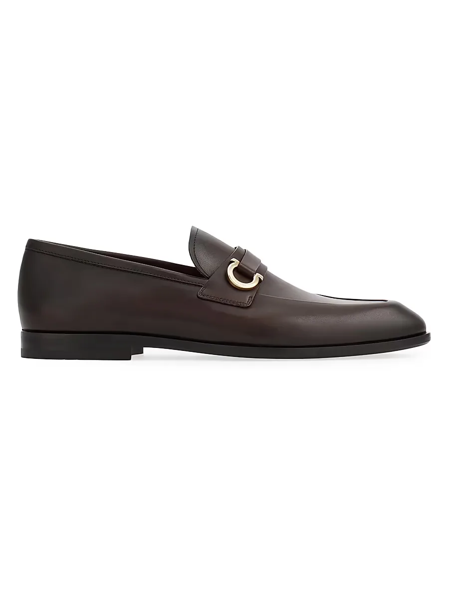 Florio Gancini Leather Loafers by Ferragamo