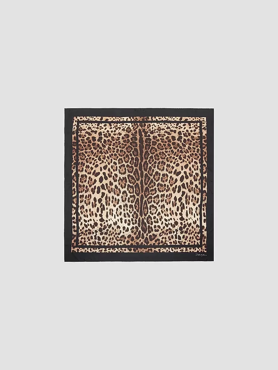 Leopard-Print Silk Foulard
