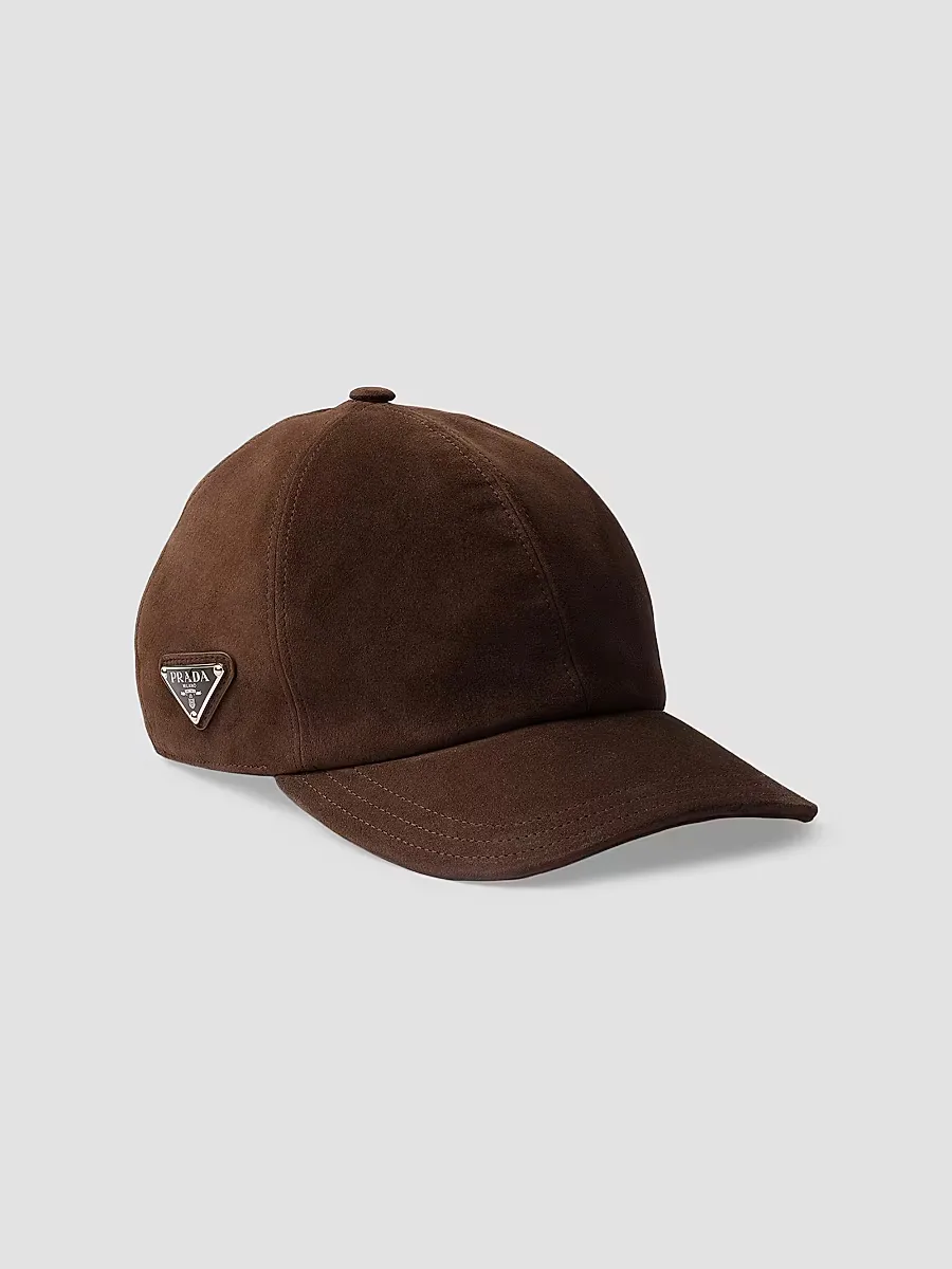 Suede Baseball Cap by Prada