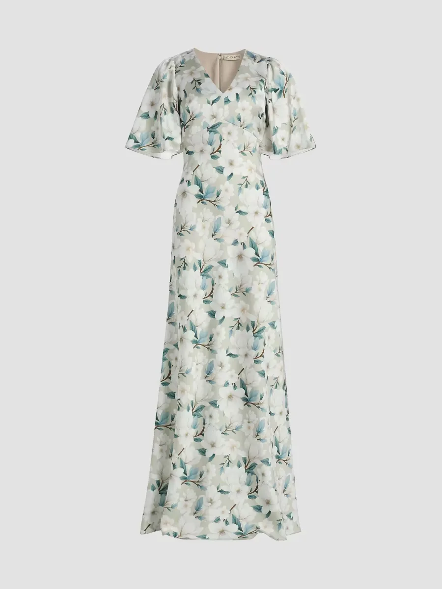 Mae Floral Flutter-Sleeve Gown by SACHIN BABI