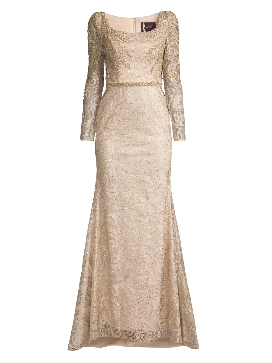Mac Duggal Beaded Lace A-Line Gown by M.A.C.