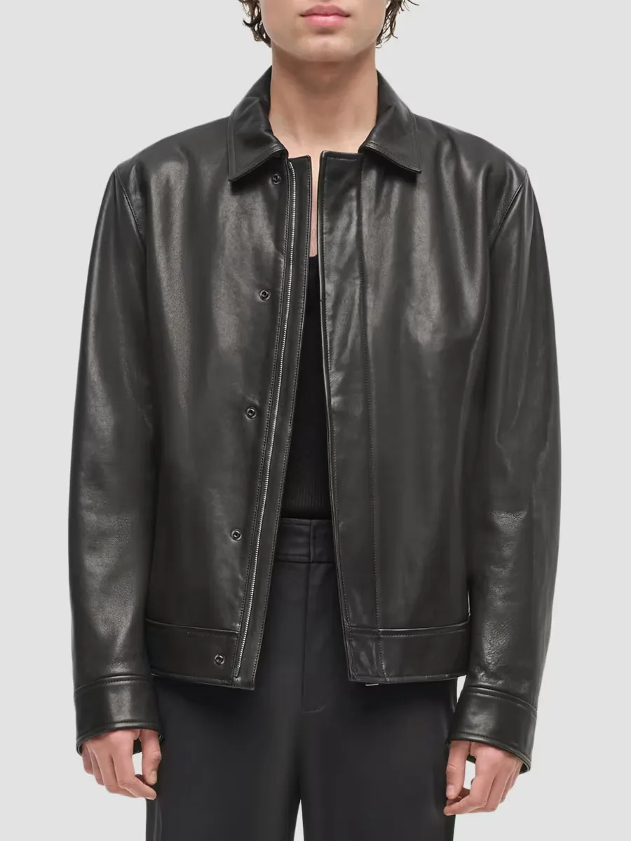 Landon Leather Jacket by SIMKHAI