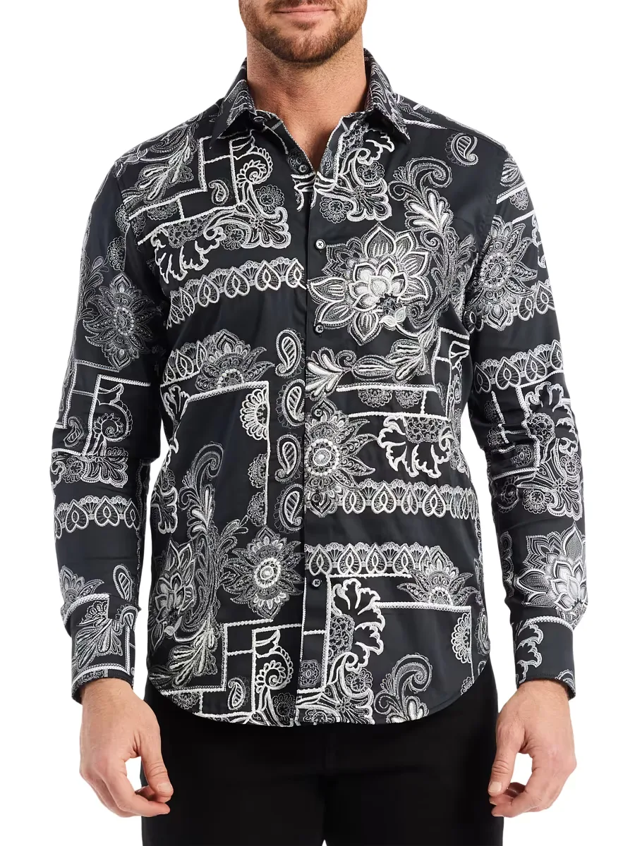 Arden Floral Button-Front Shirt by Robert Graham