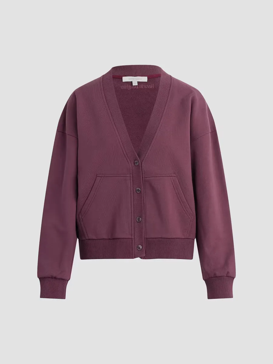 The Cutesy Cotton V-Neck Crop Cardigan by Favorite Daughter