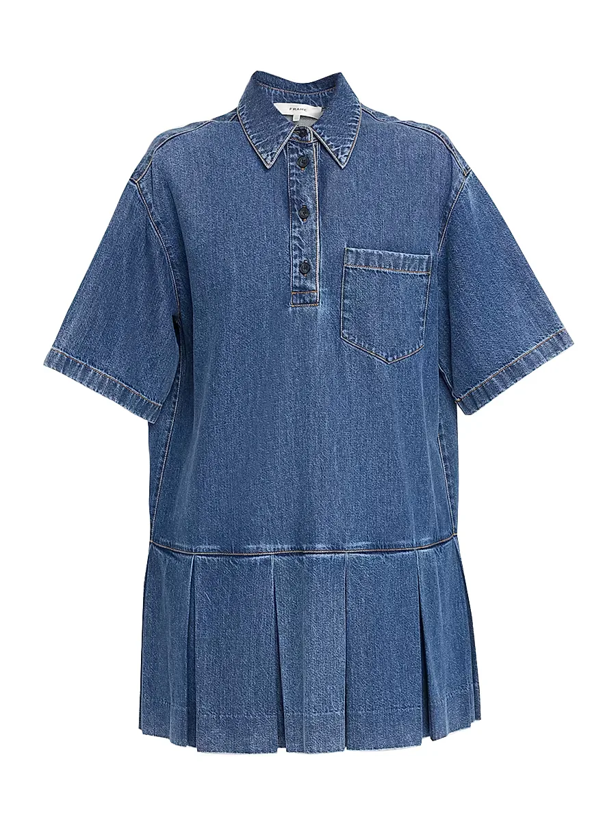 The Tennis Denim Minidress by FRAME