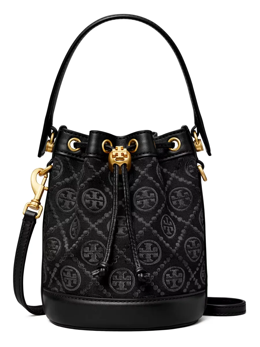 Mini T Monogram Bucket Bag by Tory Burch