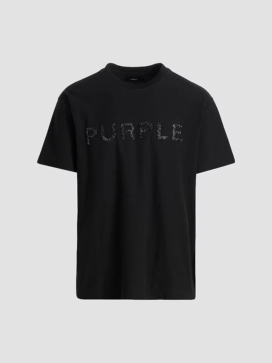 Glitter Logo Cotton Jersey T-Shirt by Purple Brand