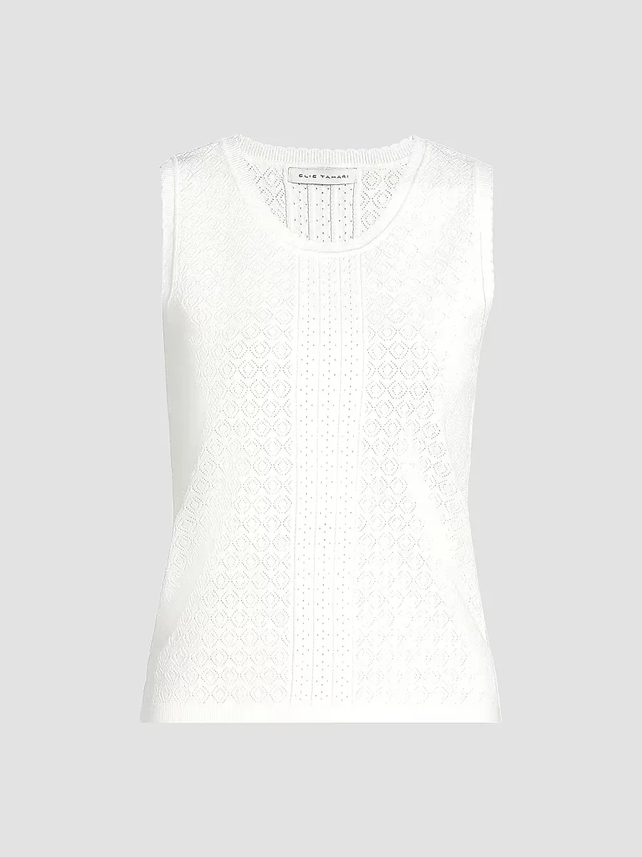 The Steele Pointelle Sweater Vest by Elie Tahari