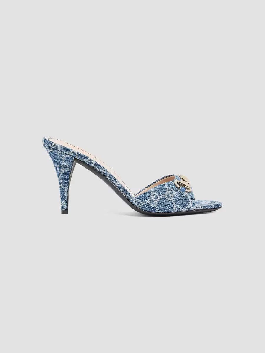 Erin 85MM GG Canvas Horsebit Sandals by Gucci