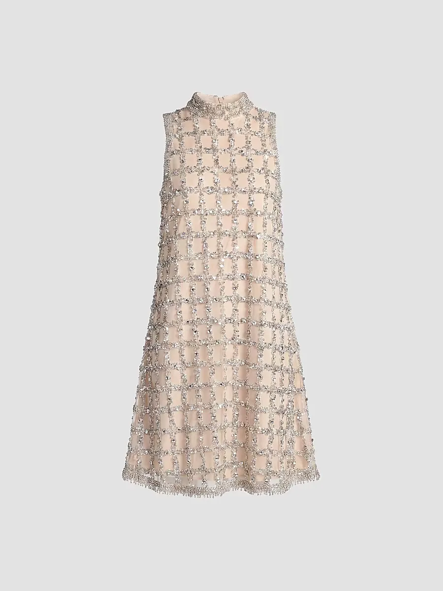 Mac Duggal Embellished Mesh Sleeveless Mini Dress by M.A.C.