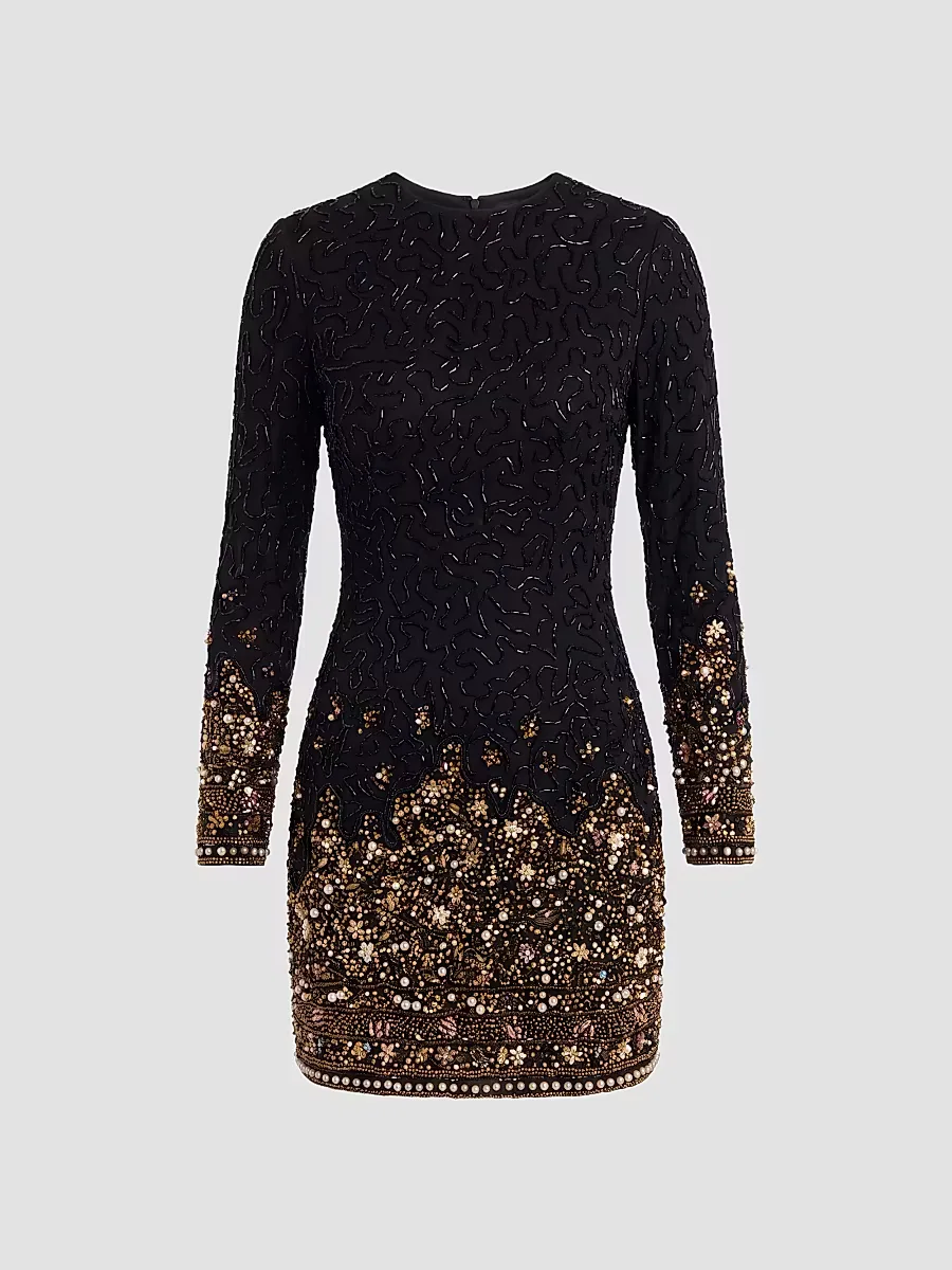 Mac Duggal Embellished Velvet Mini Dress by M.A.C.