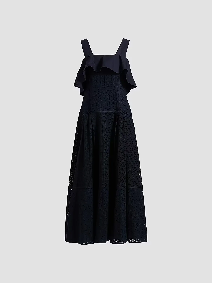 Broderie Anglaise Patchwork Midi-Dress by 3.1 Phillip Lim