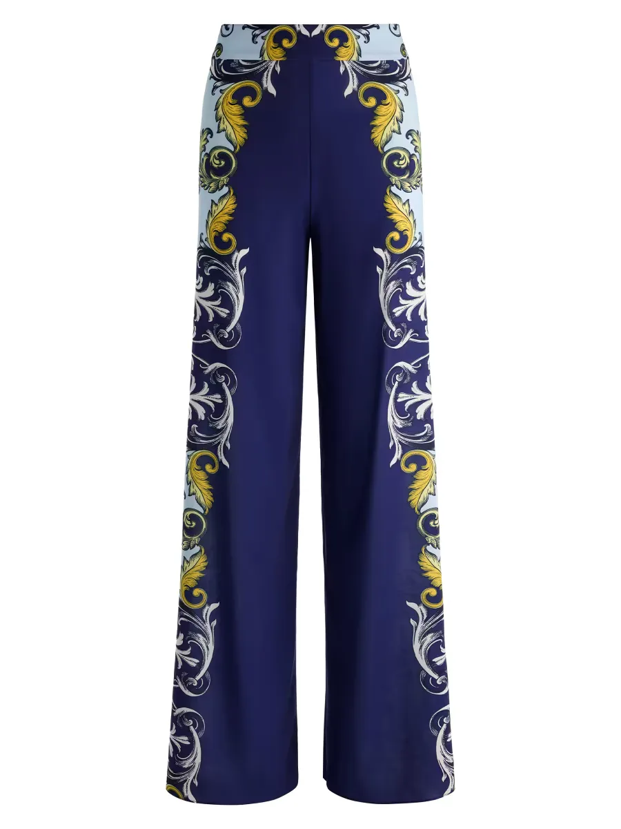Athena Printed Wide-Leg Pants by Alice + Olivia