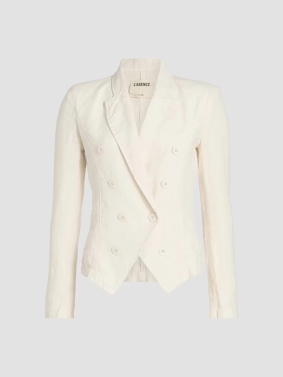 Emerson Structured Linen Blazer by L'AGENCE