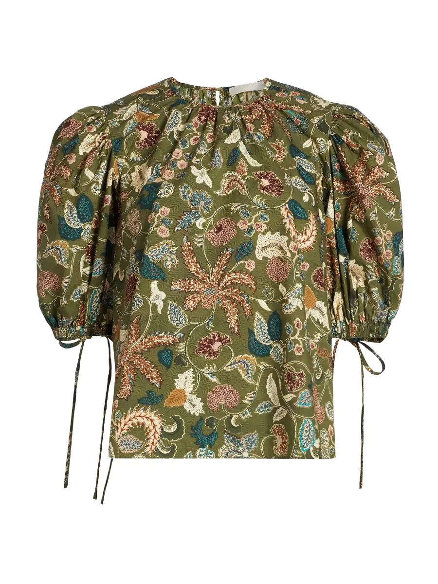 Coralie Floral Poplin Blouse by Ulla Johnson