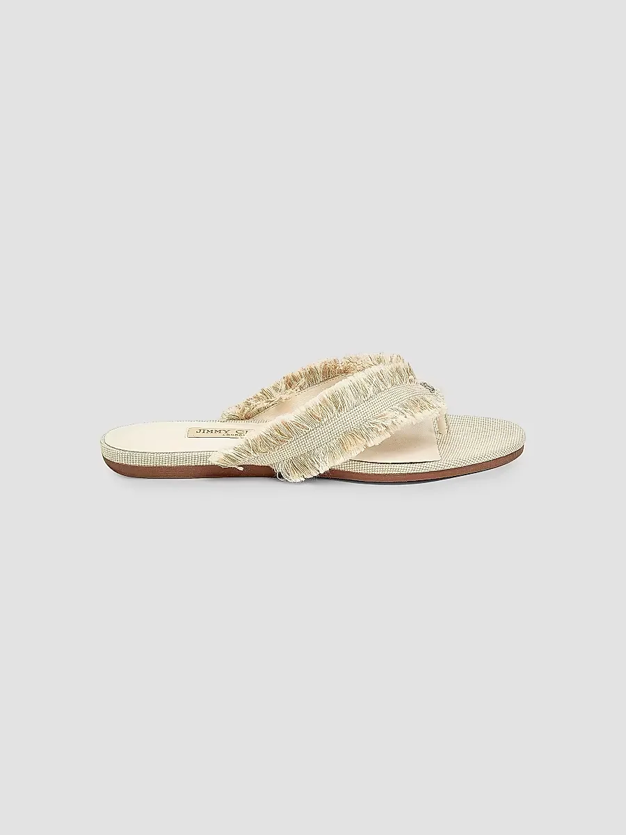 Riviera Bay Frayed Flecked Canvas Sandals by Jimmy Choo