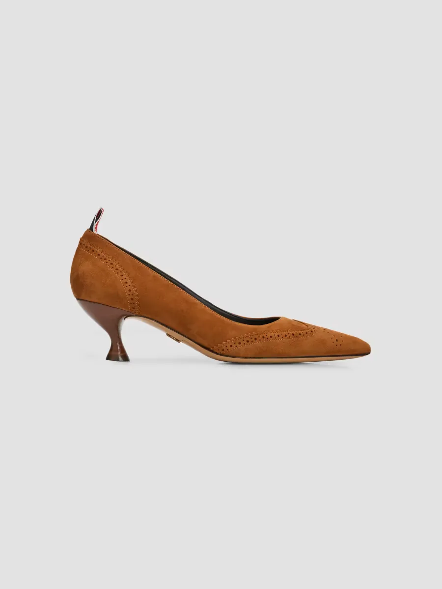 Wingtip 50MM Suede Pumps by Thom Browne