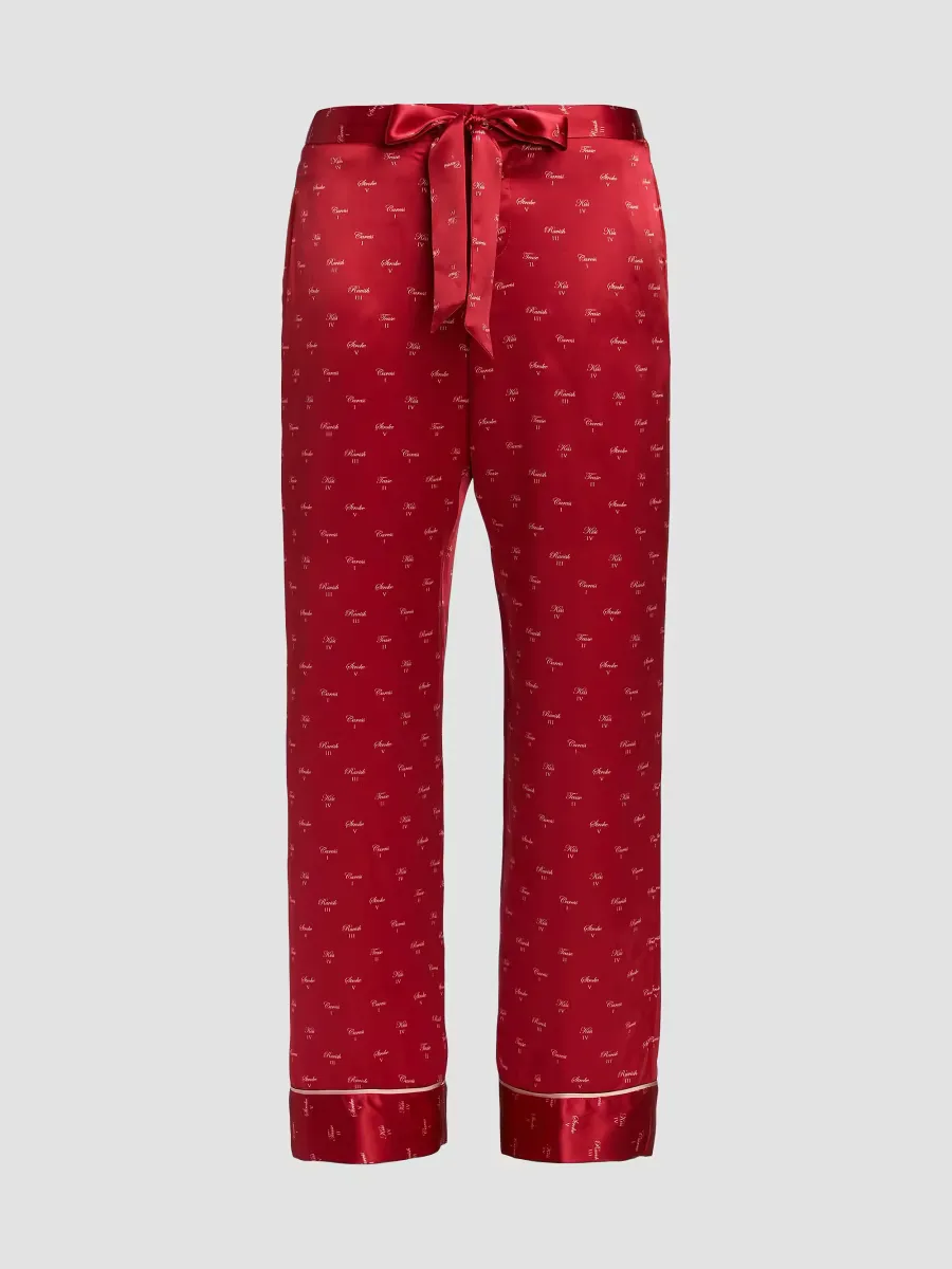 Kiss Print Silk Pajama Pants by Kiki de Montparnasse