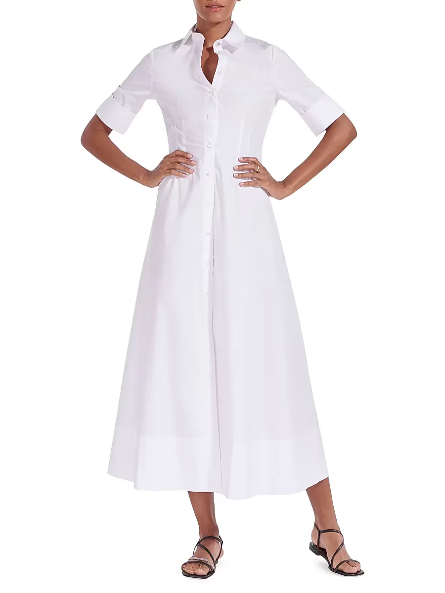 Joan Collared Maxi Shirtdress by STAUD