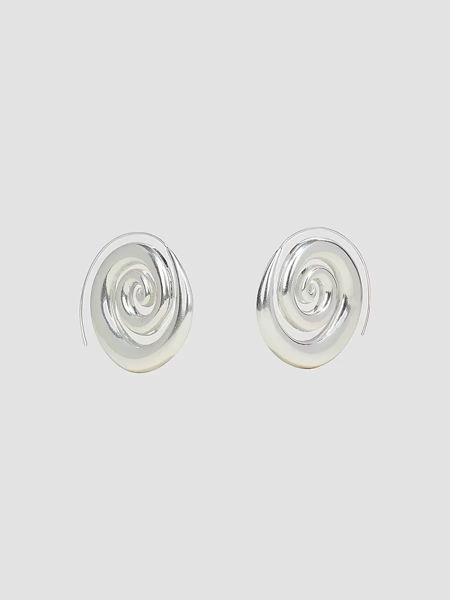 Cassia Silvertone Spiral Stud Earrings by Cult Gaia