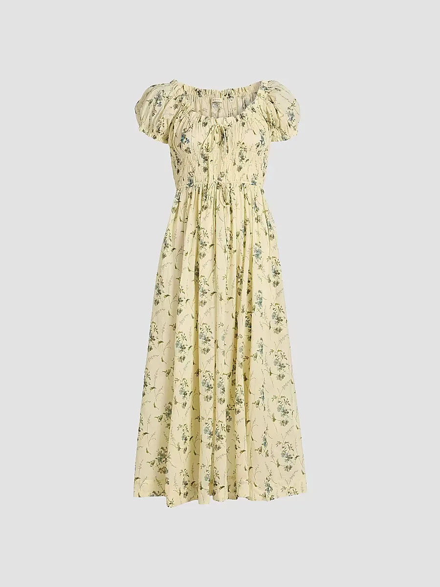 Ashlynn Floral Cotton Midi-Dress by DEN