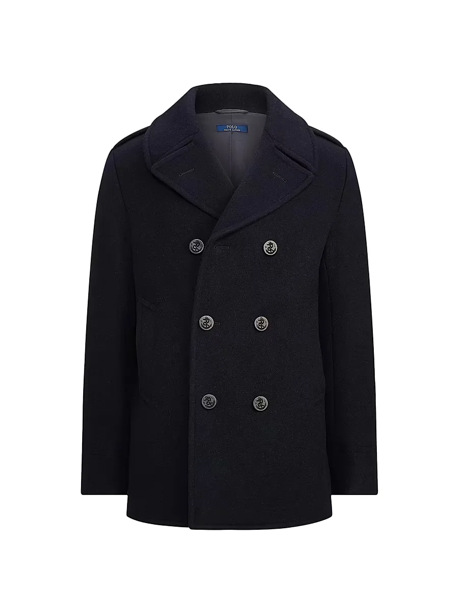 Wool-Blend Melton Peacoat by Polo Ralph Lauren