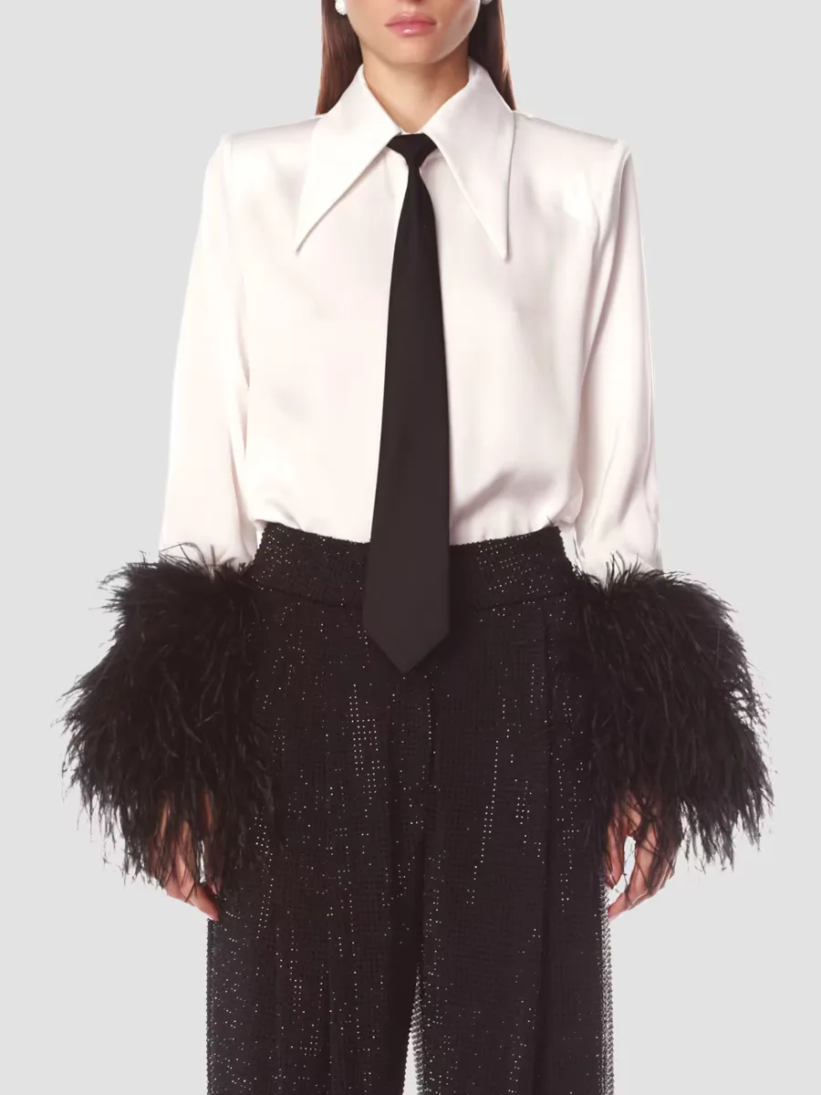 Tie Feather-Cuff Shirt by Bronx Banco