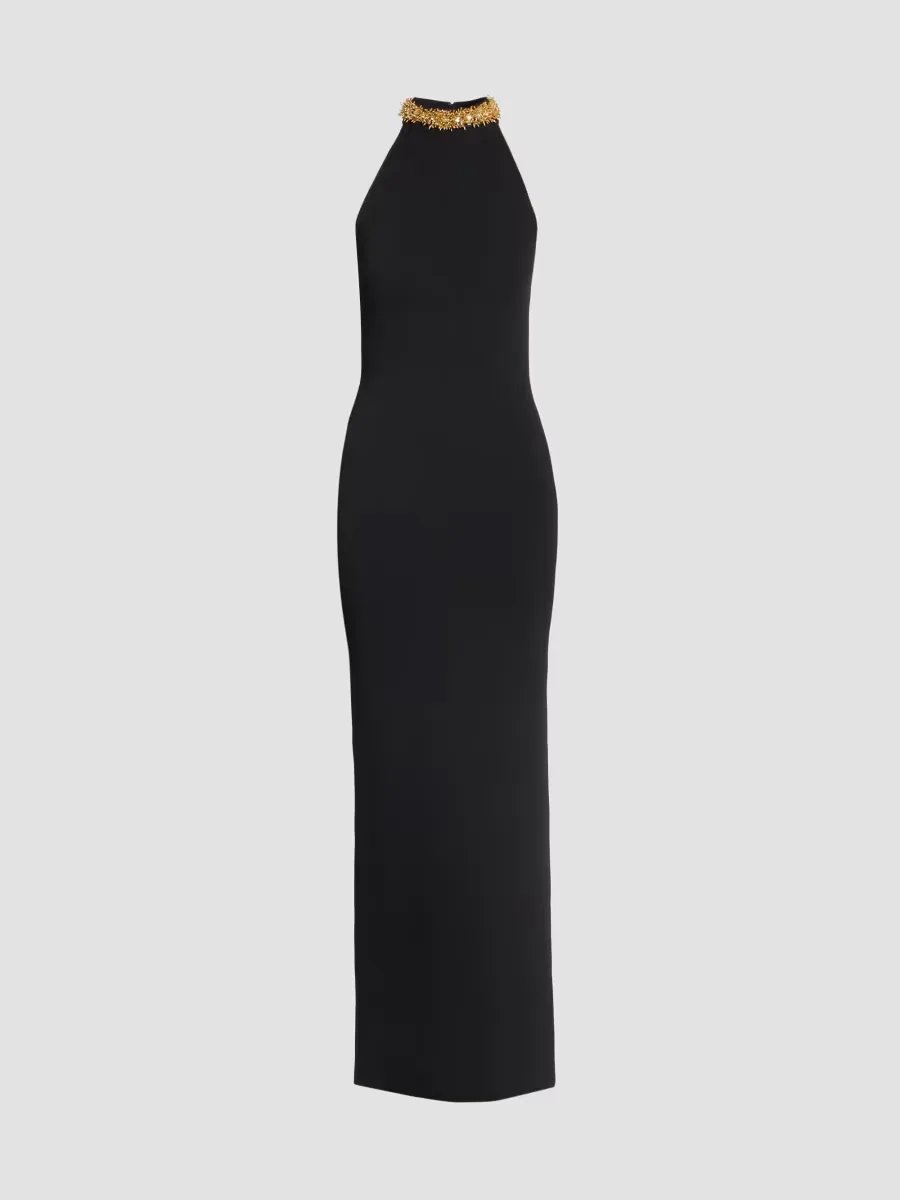 Embellished Compact Knit Maxi Dress by Balmain