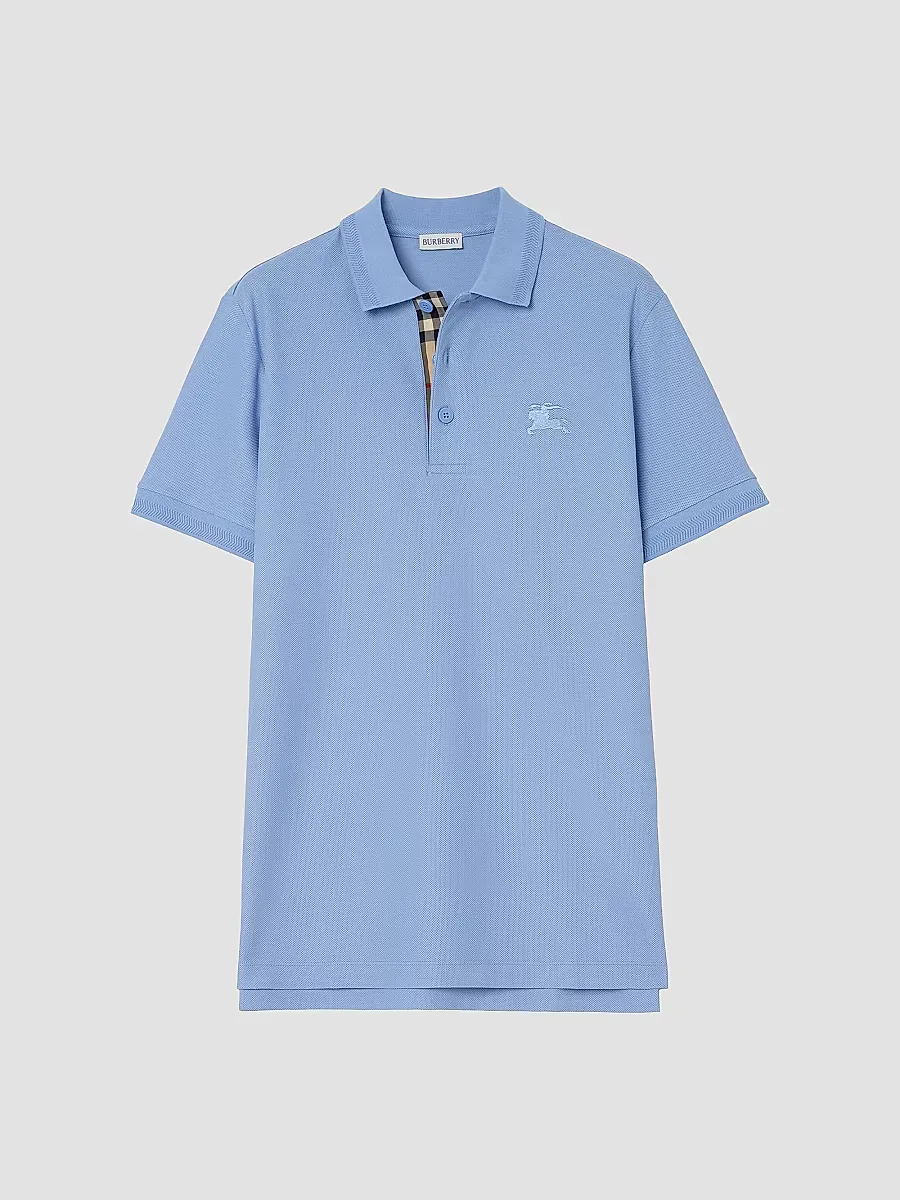 Eddie Check-Trim Cotton Polo Shirt by Burberry