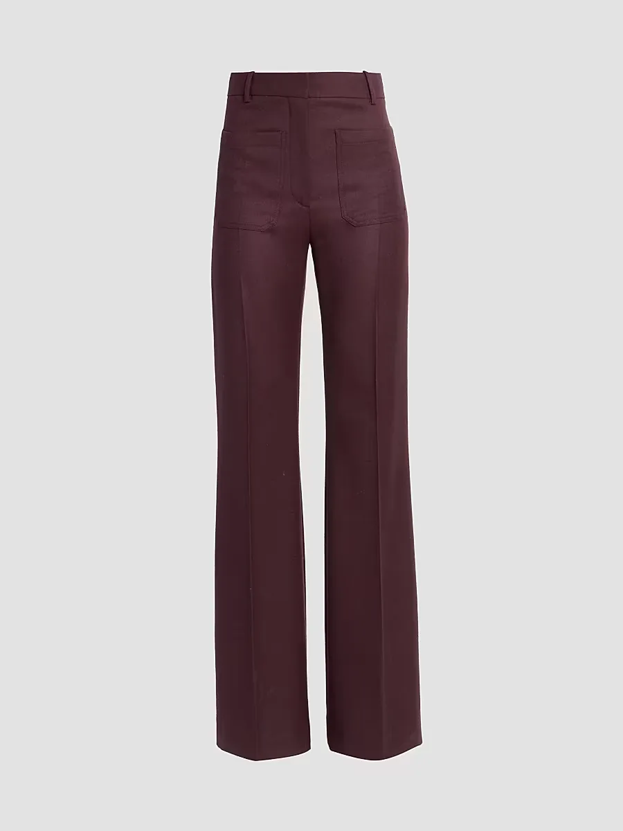 Alina Wide-Leg High-Rise Wool Trousers by Victoria Beckham