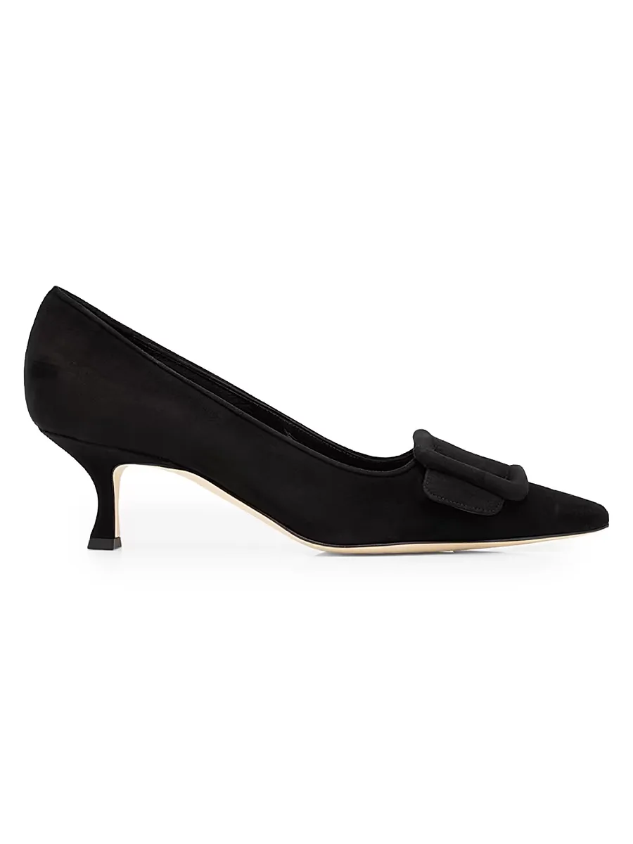 Maysale 50MM Buckle-Detail Suede Pumps