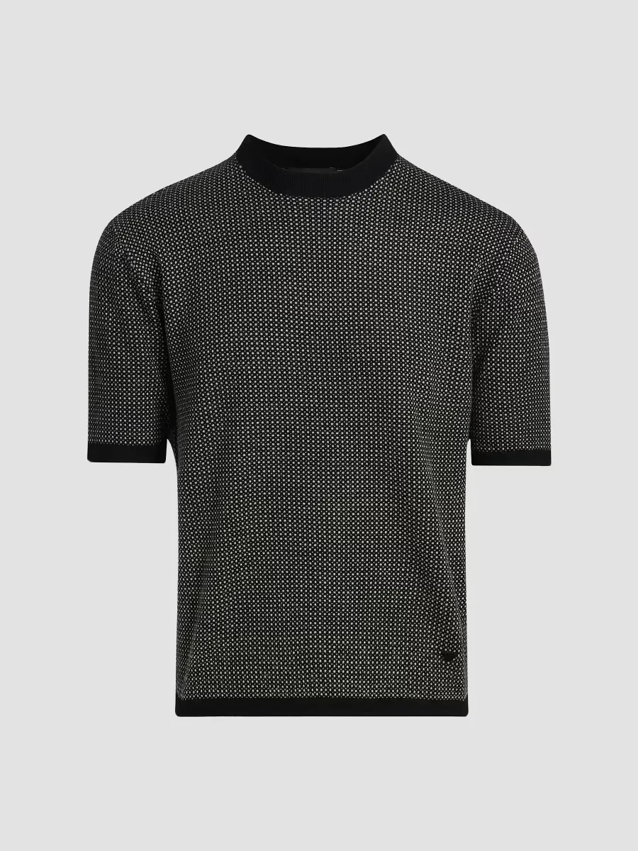 Emporio Armani Micro Dot Short-Sleeve Crewneck Sweater by Armani