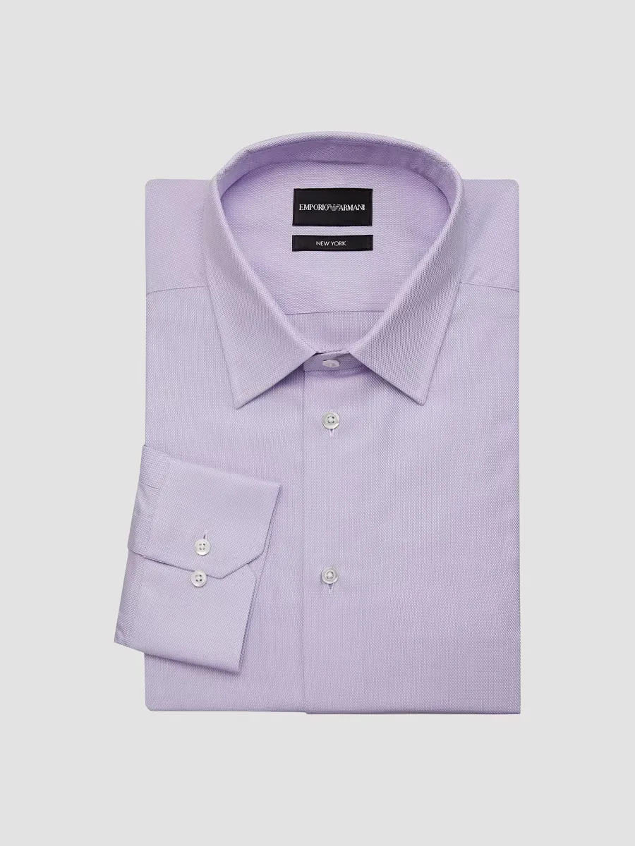 Emporio Armani Textured Cotton Button-Front Dress Shirt by Armani