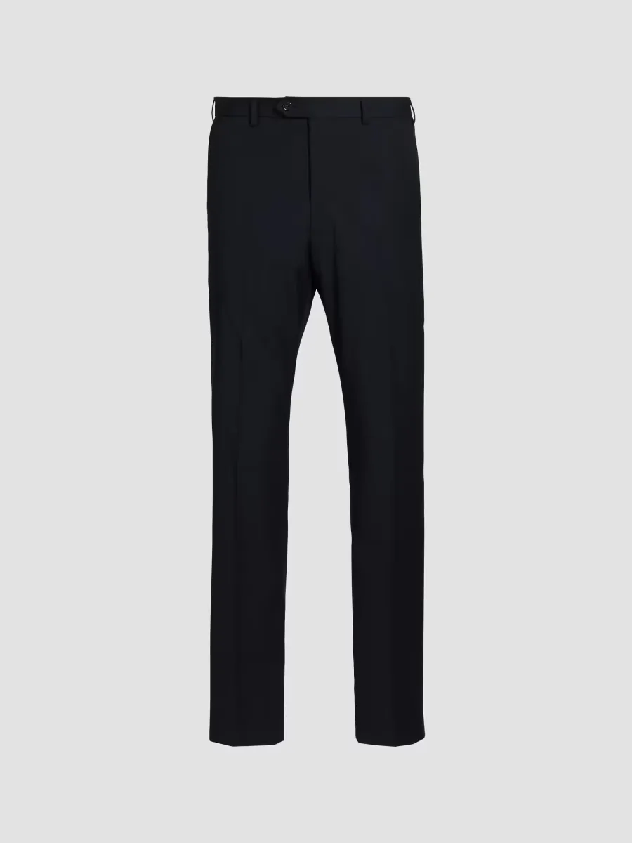 Emporio Armani Flat Front Wool Trousers