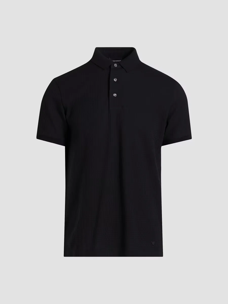 Emporio Armani Tonal Textured Polo Shirt by Armani