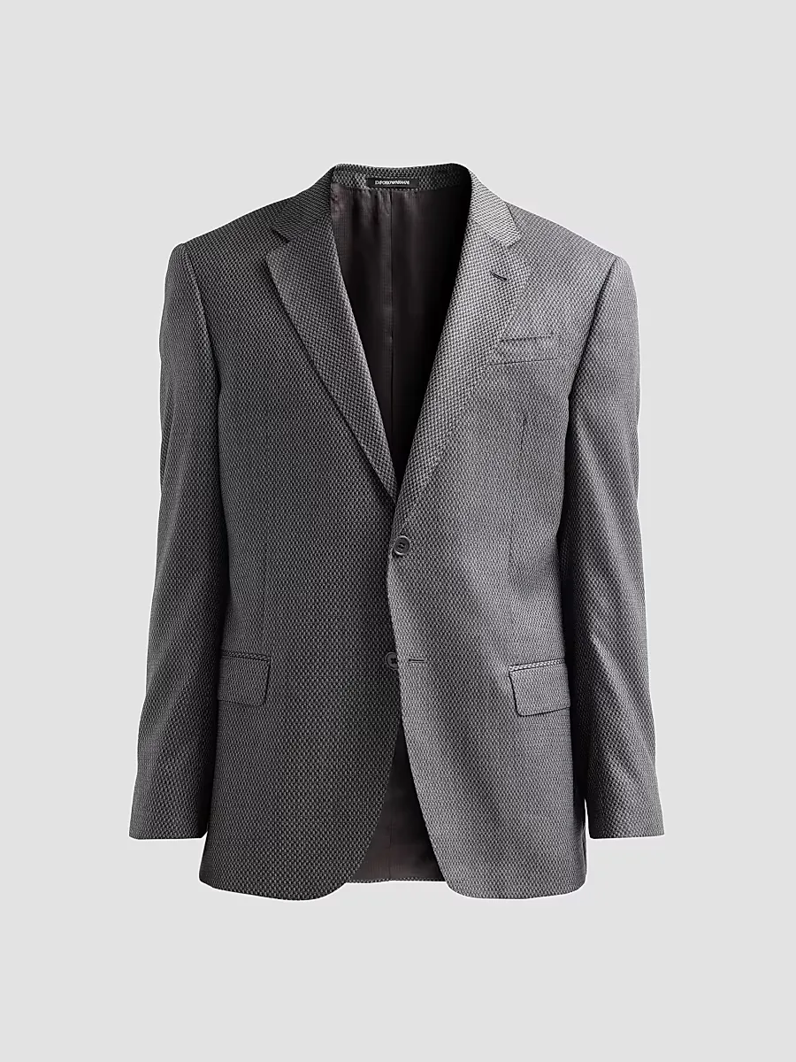 Emporio Armani Texture Diamond Wool Sport Coat