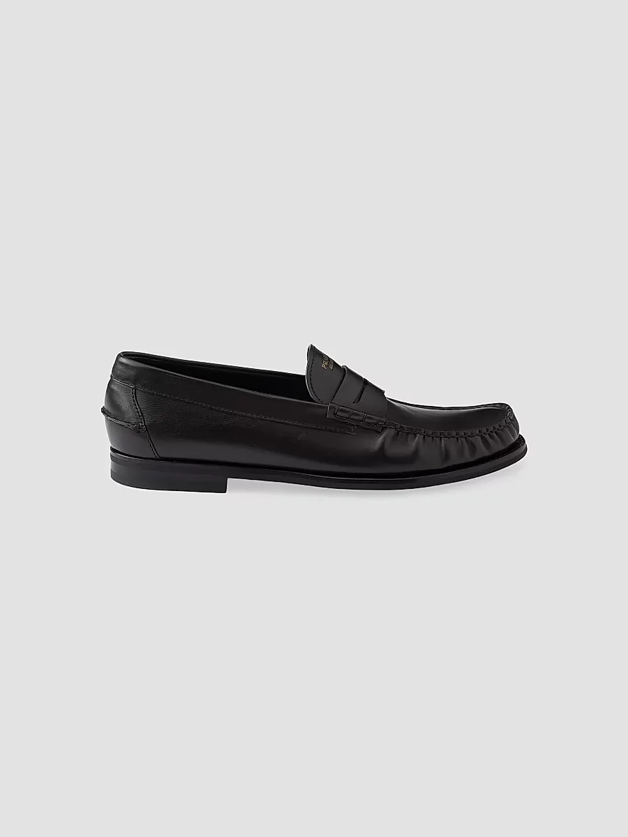 Prada Antiqued Leather Loafers