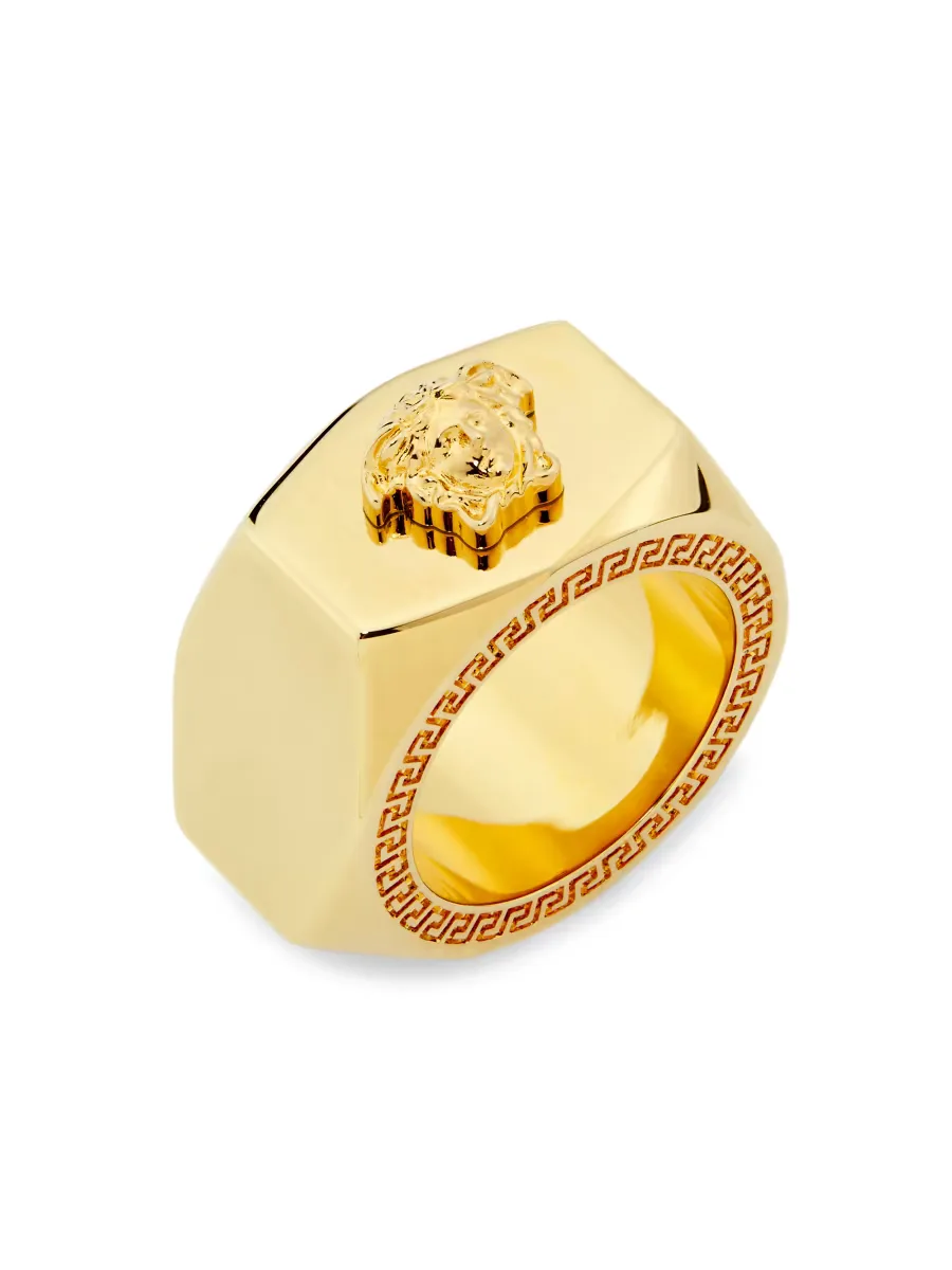 Versace Nuts & Bolts Goldtone Ring by Versace