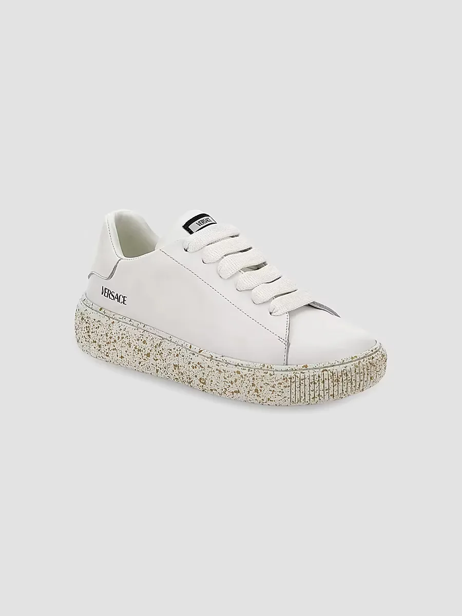 Versace Leather Low-Top Sneakers by Versace