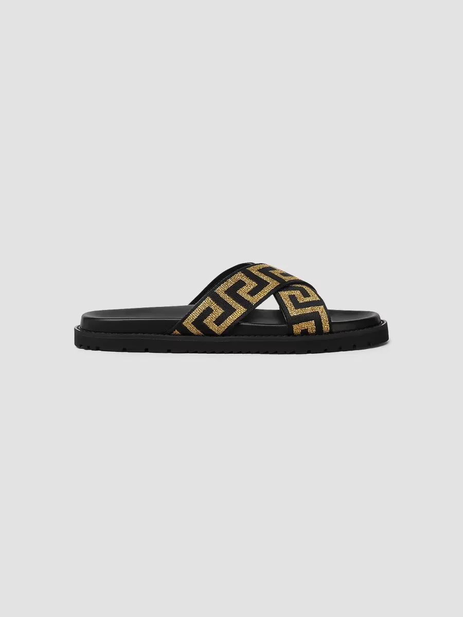 Versace La Greca Jacquard Slide Sandals