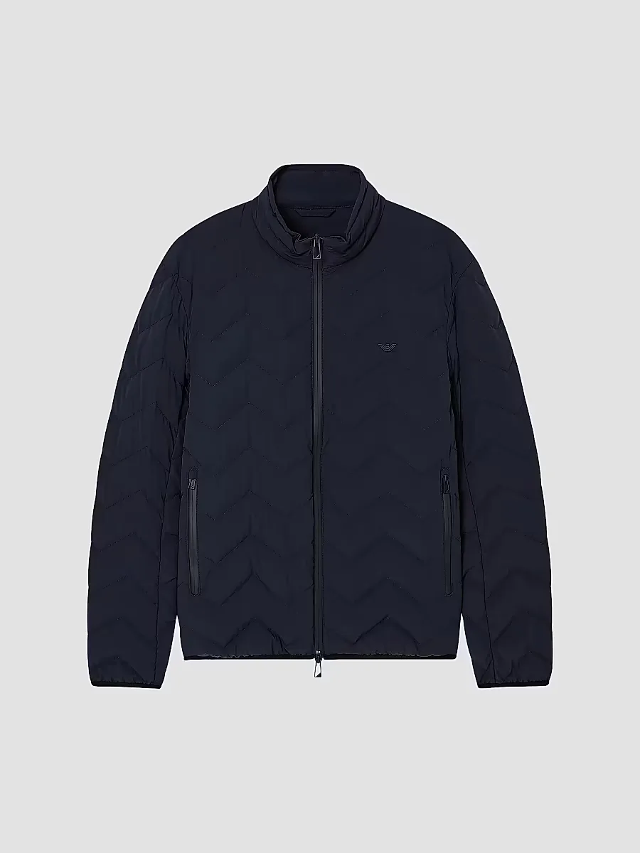 Emporio Armani Chevron-Quilted Nylon Down Jacket by Armani