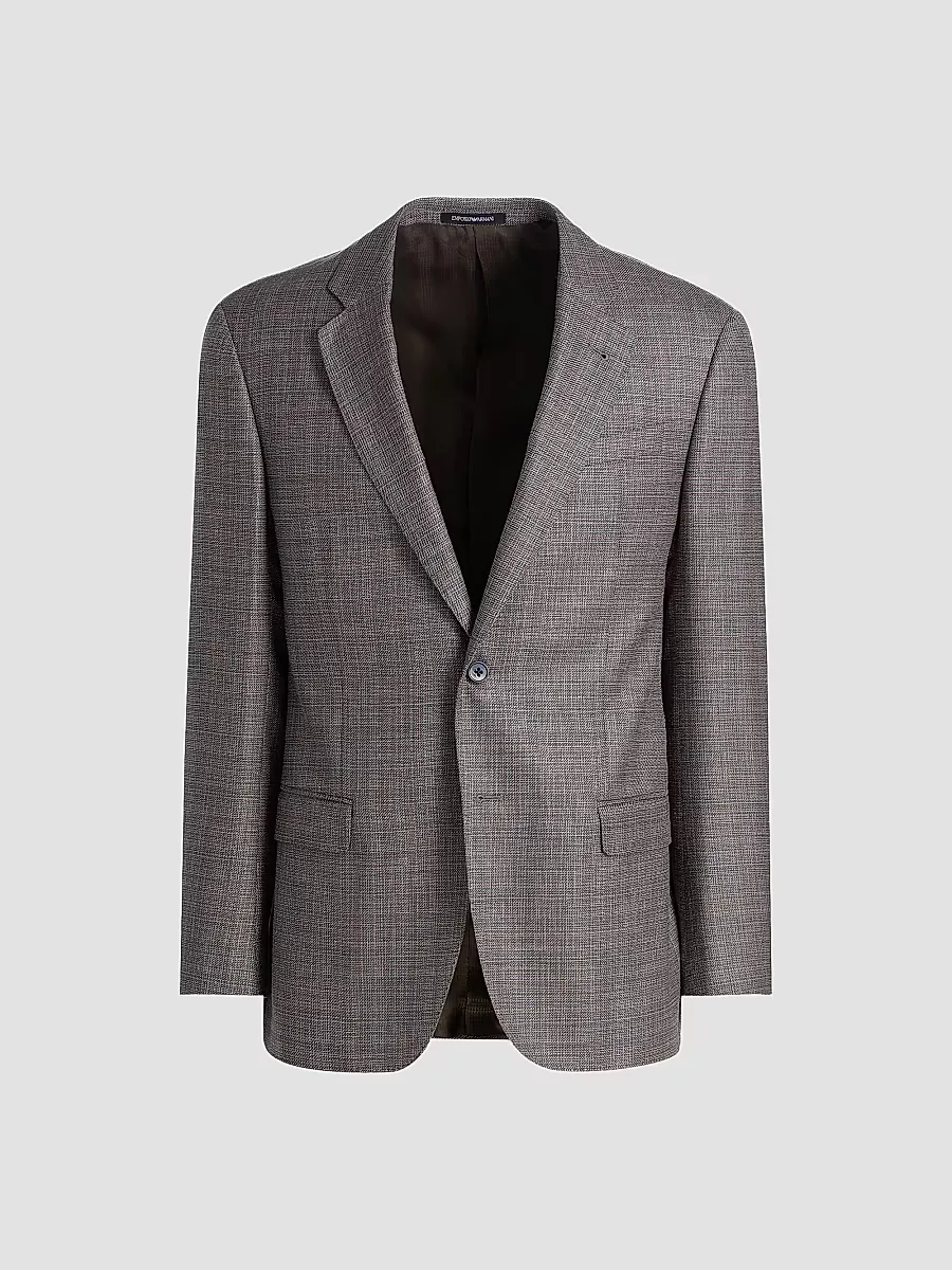 Emporio Armani Woven Wool-Silk-Linen Sport Coat
