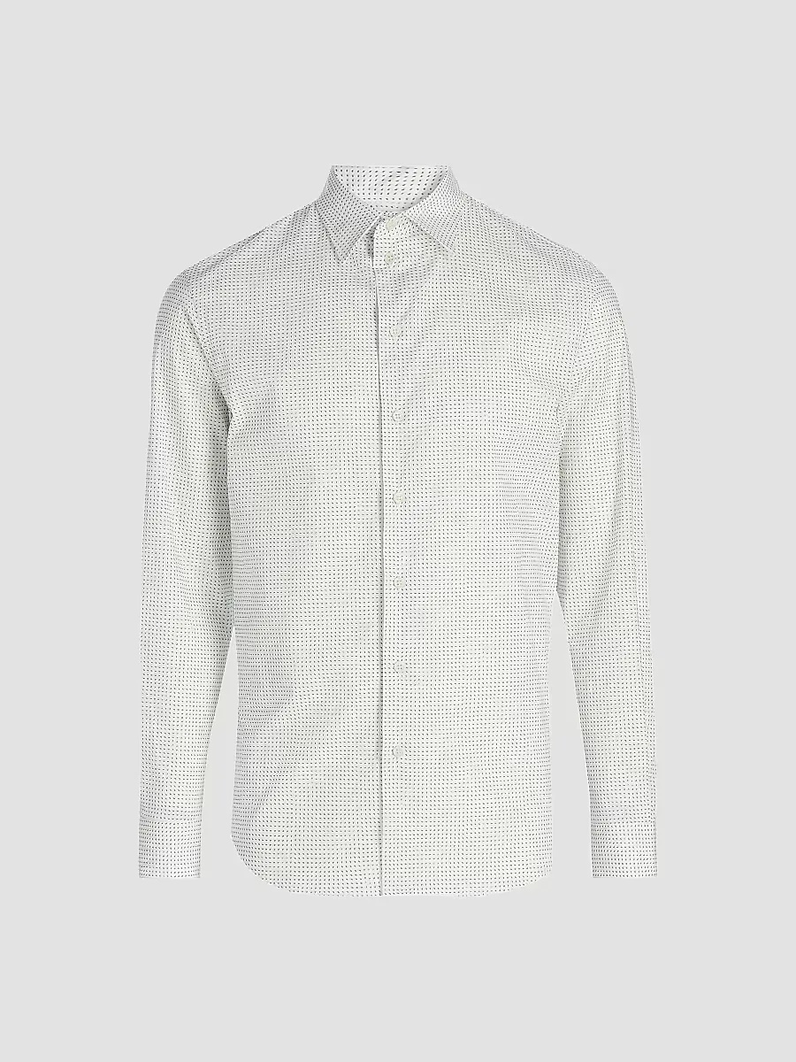 Emporio Armani Micro-Dash Stretch-Cotton Jersey Shirt by Armani