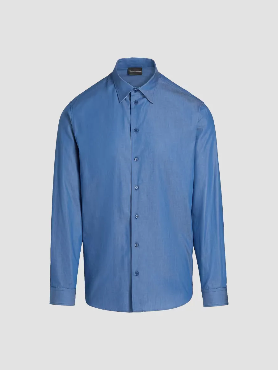 Emporio Armani Contrast Collar & Cuff Cotton Sport Shirt by Armani