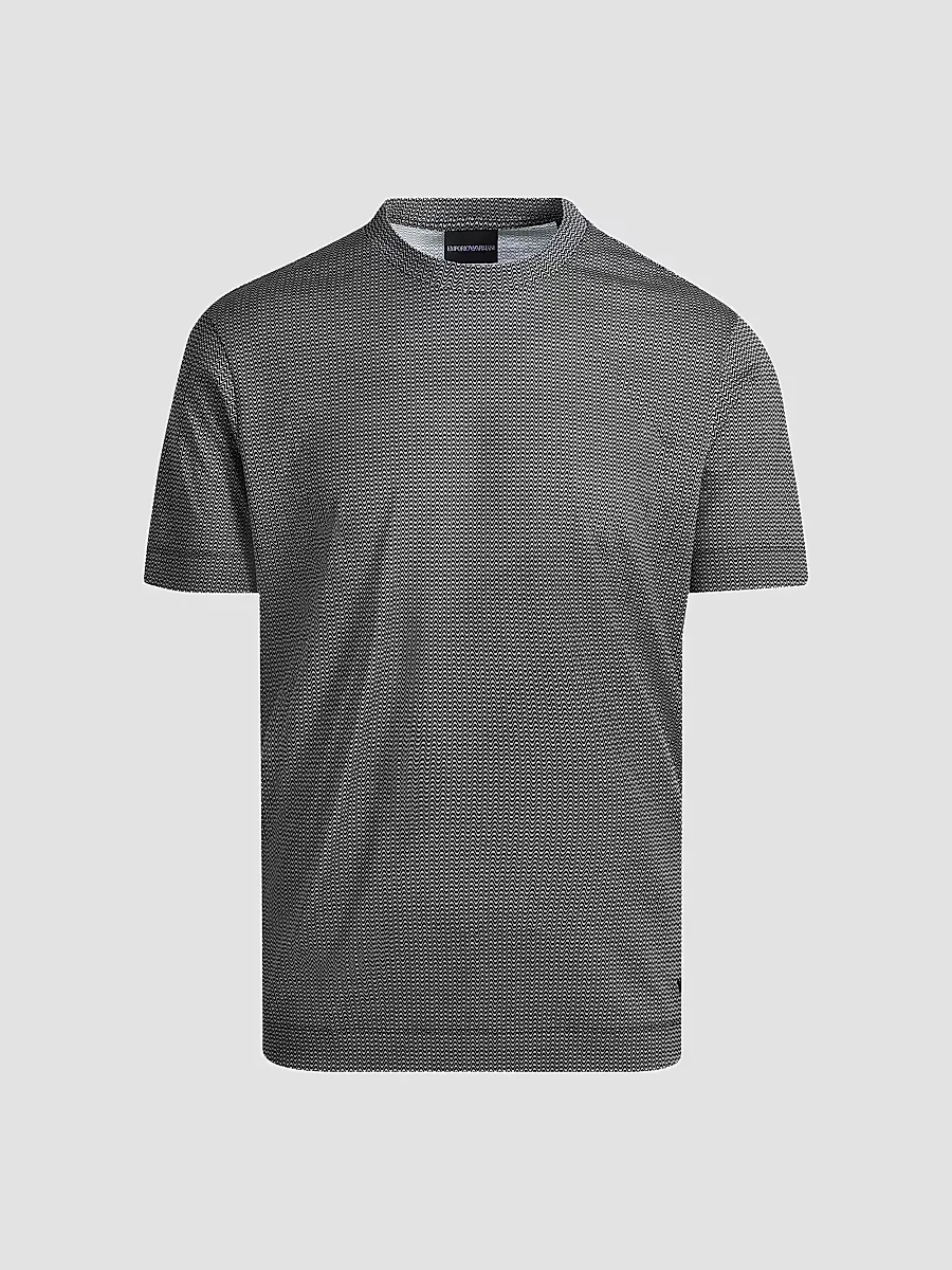 Emporio Armani Wave Print Crewneck T-Shirt by Armani
