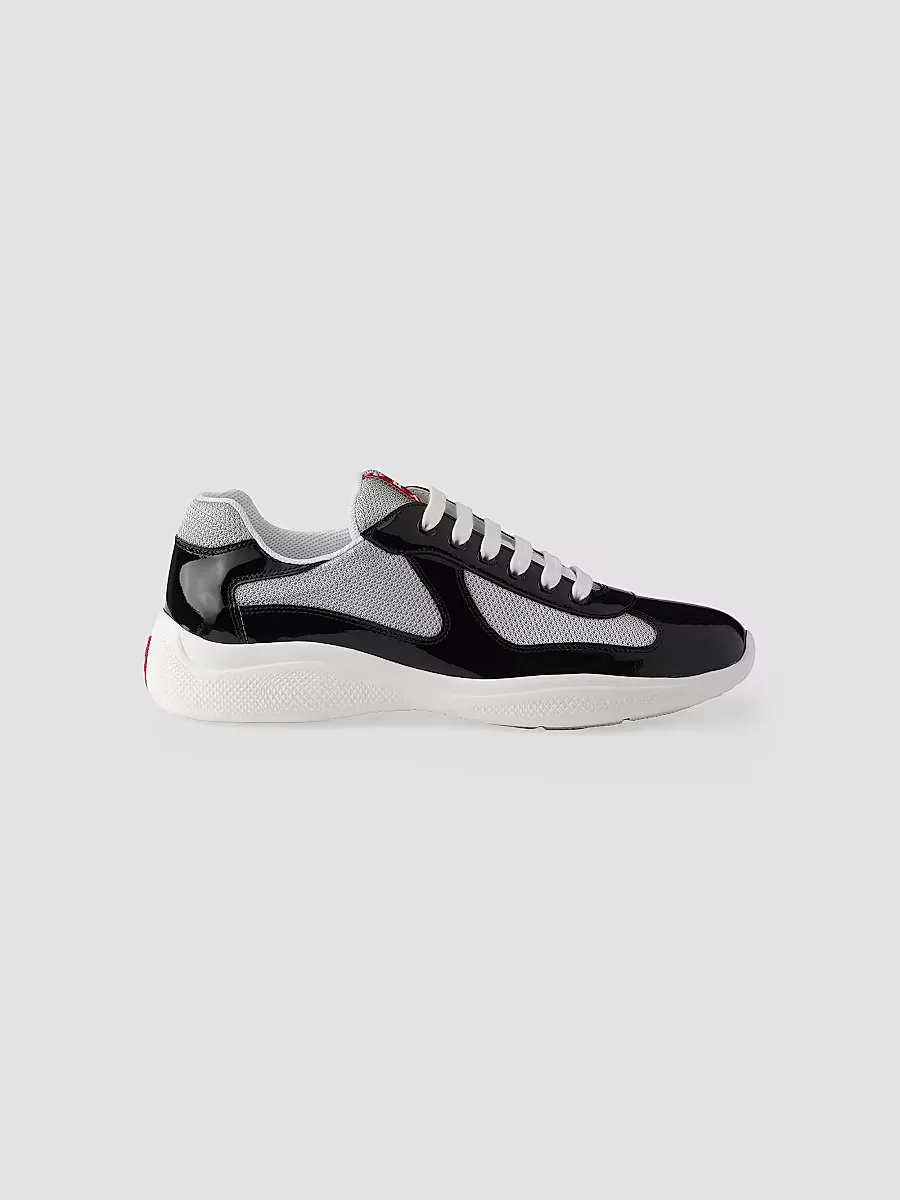 Prada Patent Leather and Technical Fabric Americas Cup Sneakers