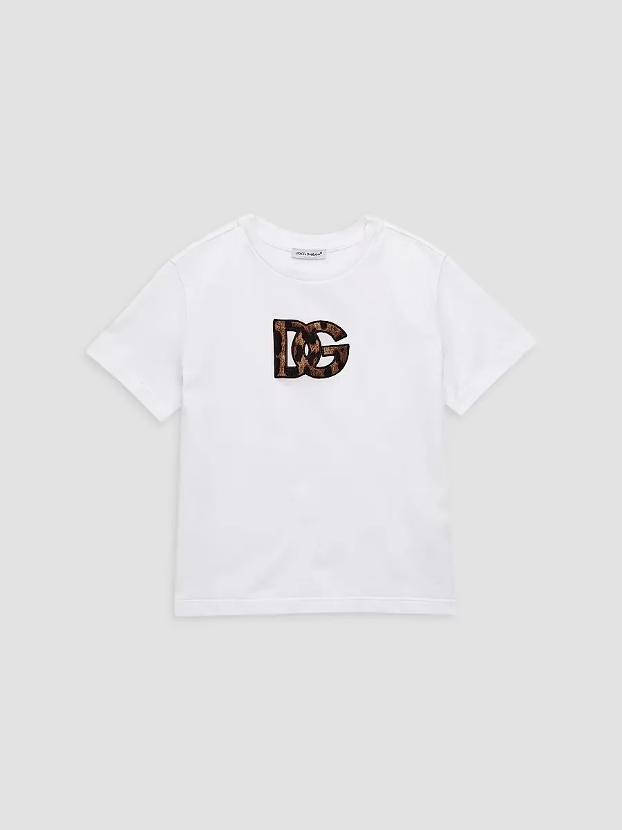 Leopard Logo Cotton T-Shirt by Dolce & Gabbana