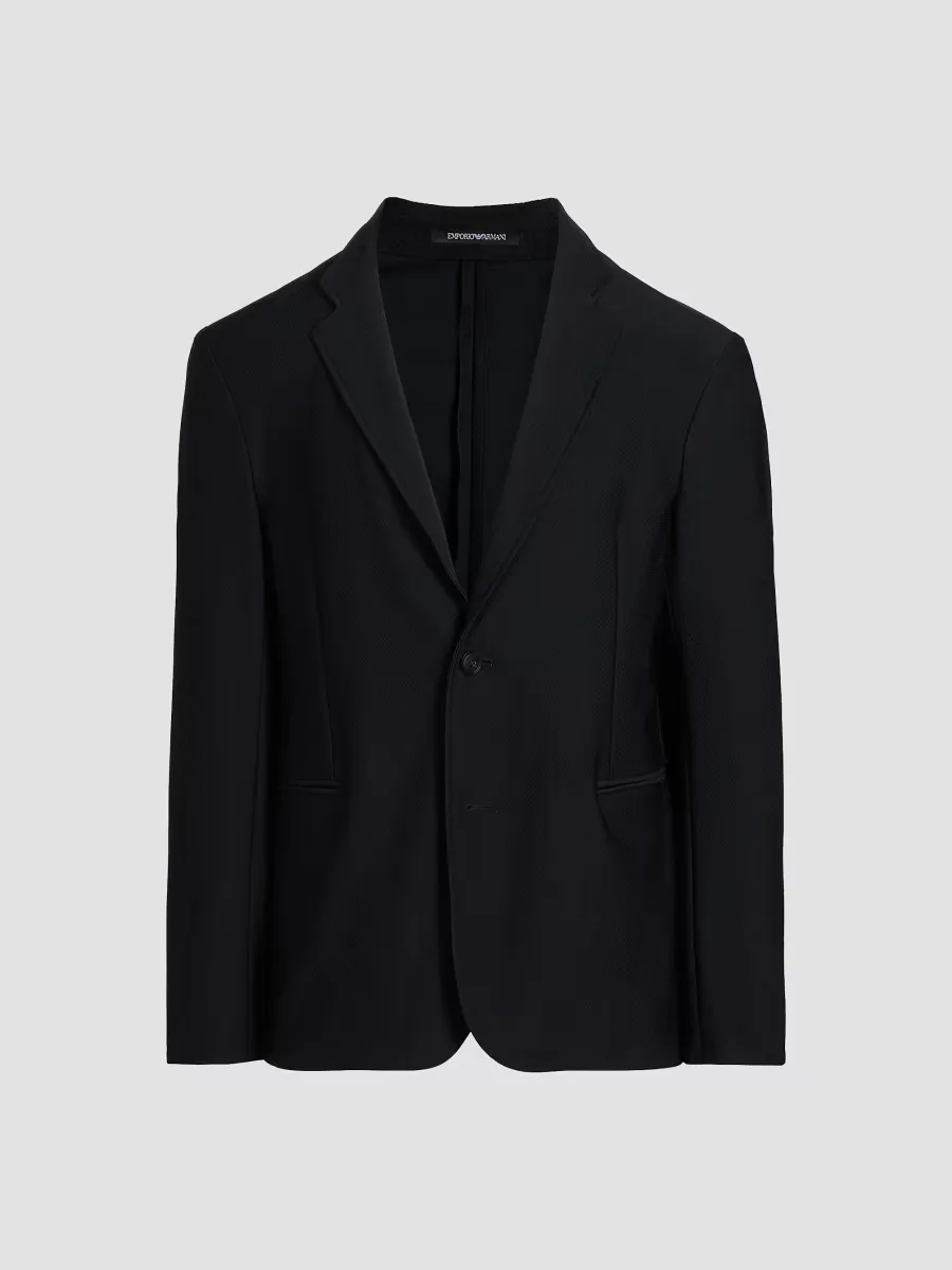 Unlined Rice Stitch Jacket by Armani